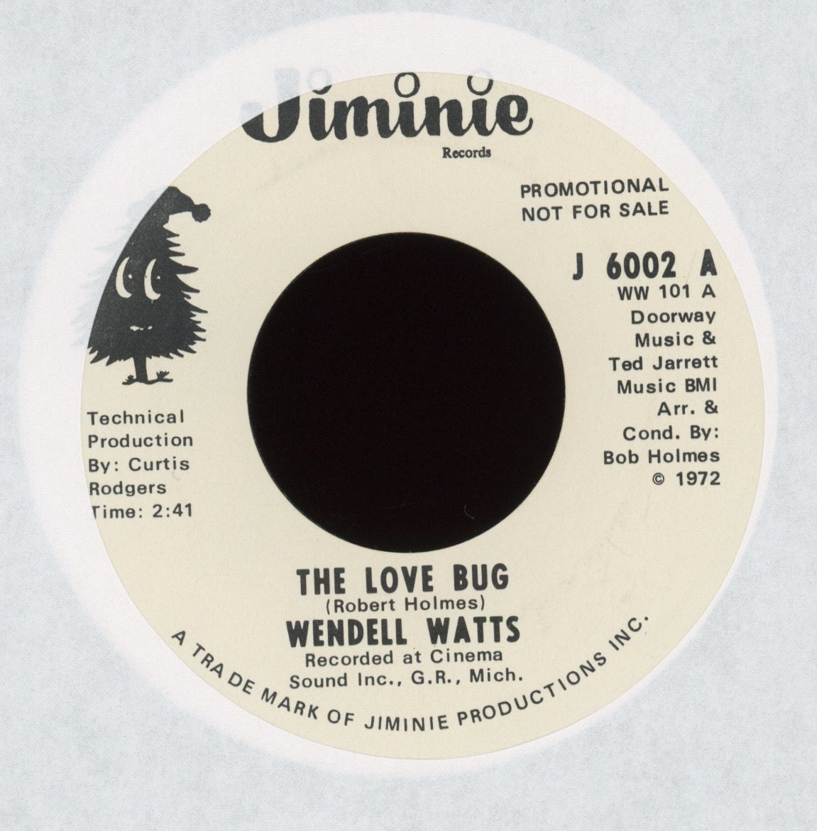 Wendell Watts - Grooviest Thing This Side Of Heaven on Jiminie Promo Northern Soul 45