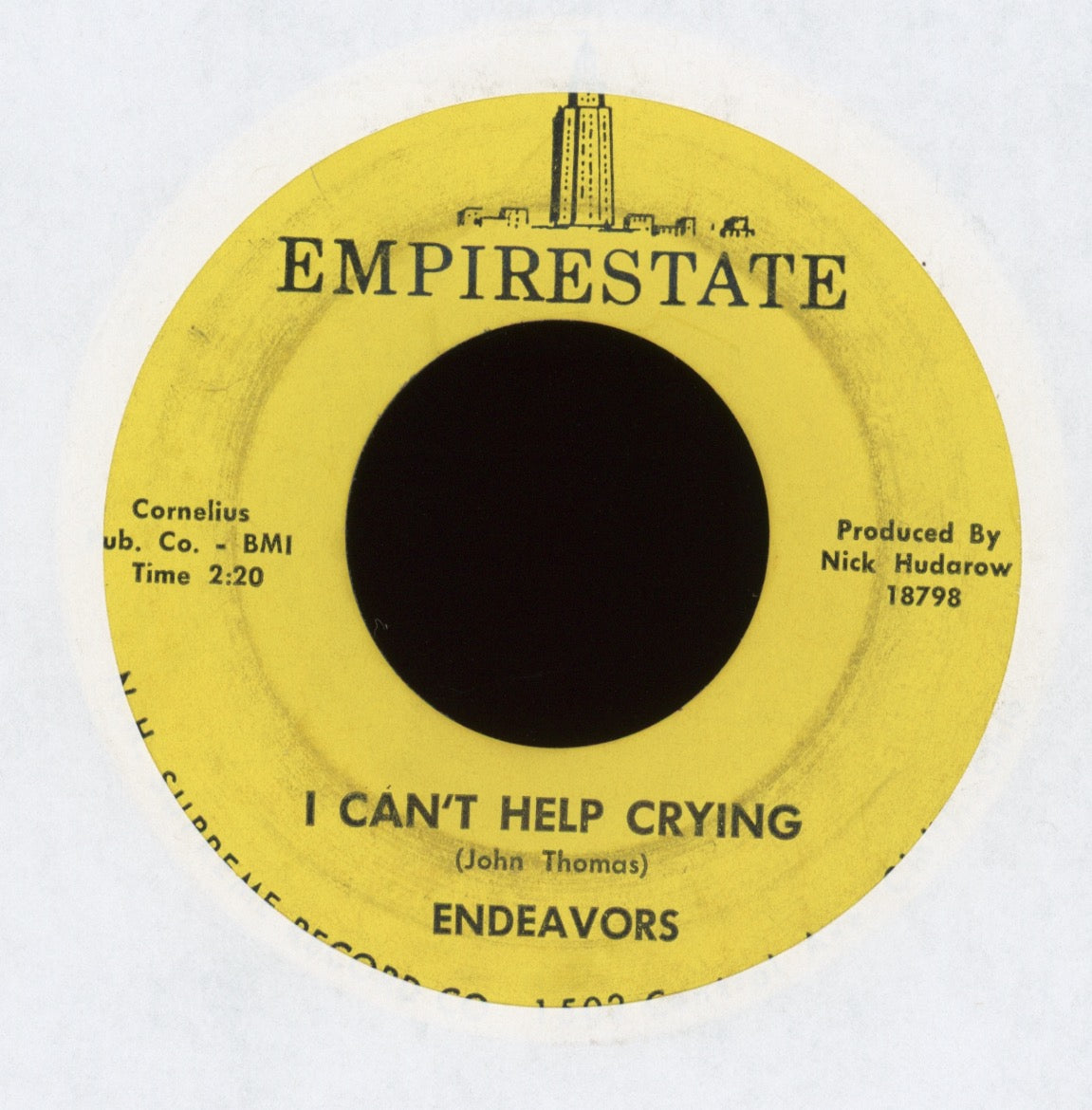The Endeavors - I Can't Help Crying / Beware Of Your Friends on Empire State Northern Soul 45