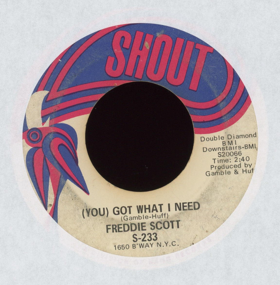 Freddie Scott - (You) Got What I Need on Shout Funk Soul 45