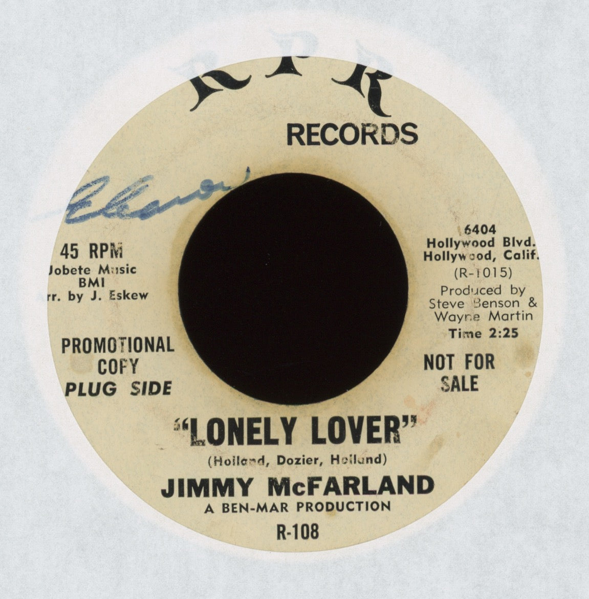 Jimmy McFarland - Lonely Lover on RPR Promo Northern Soul 45