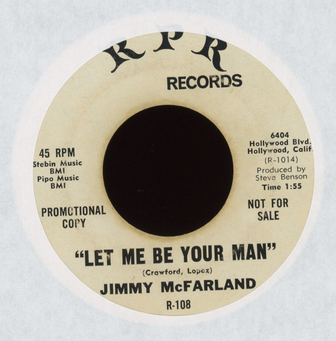Jimmy McFarland - Lonely Lover on RPR Promo Northern Soul 45