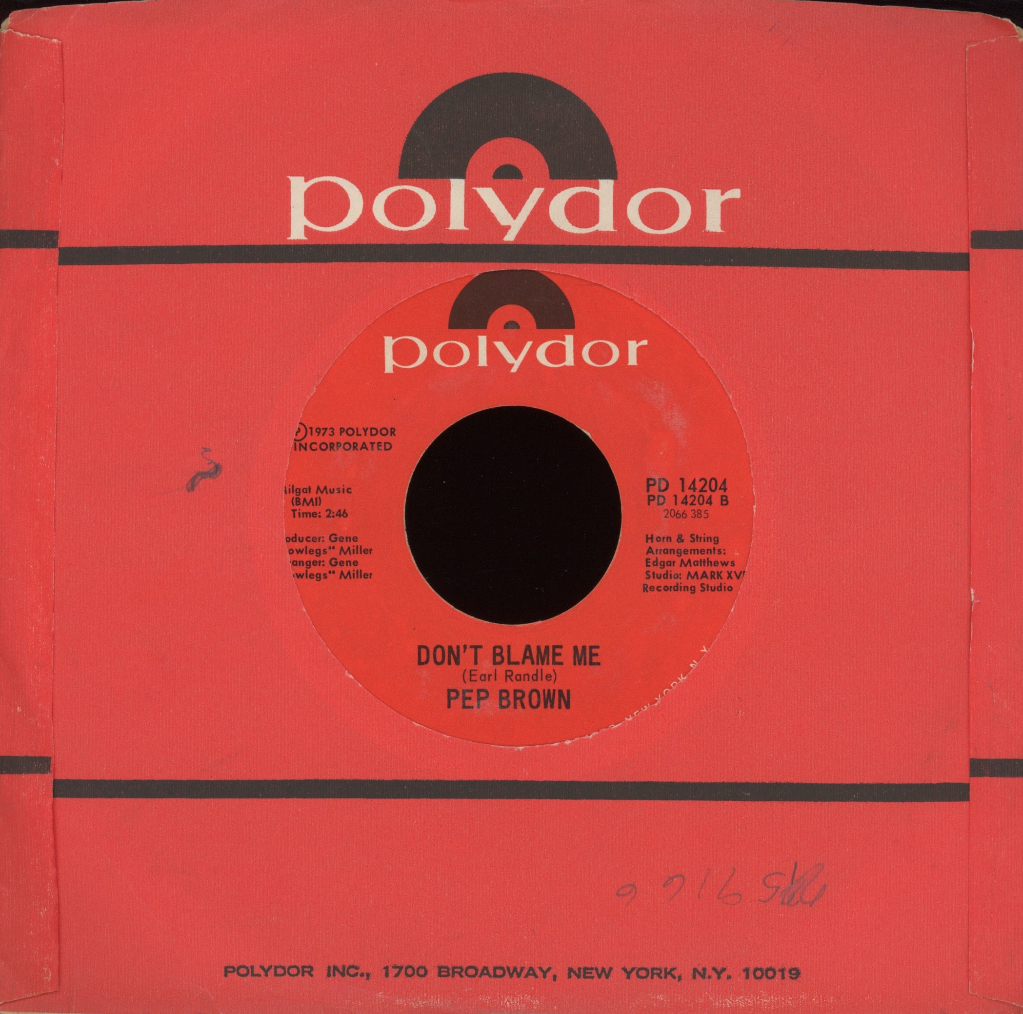 Pep Brown - I Am The One Who Needs You on Polydor 70s Soul 45