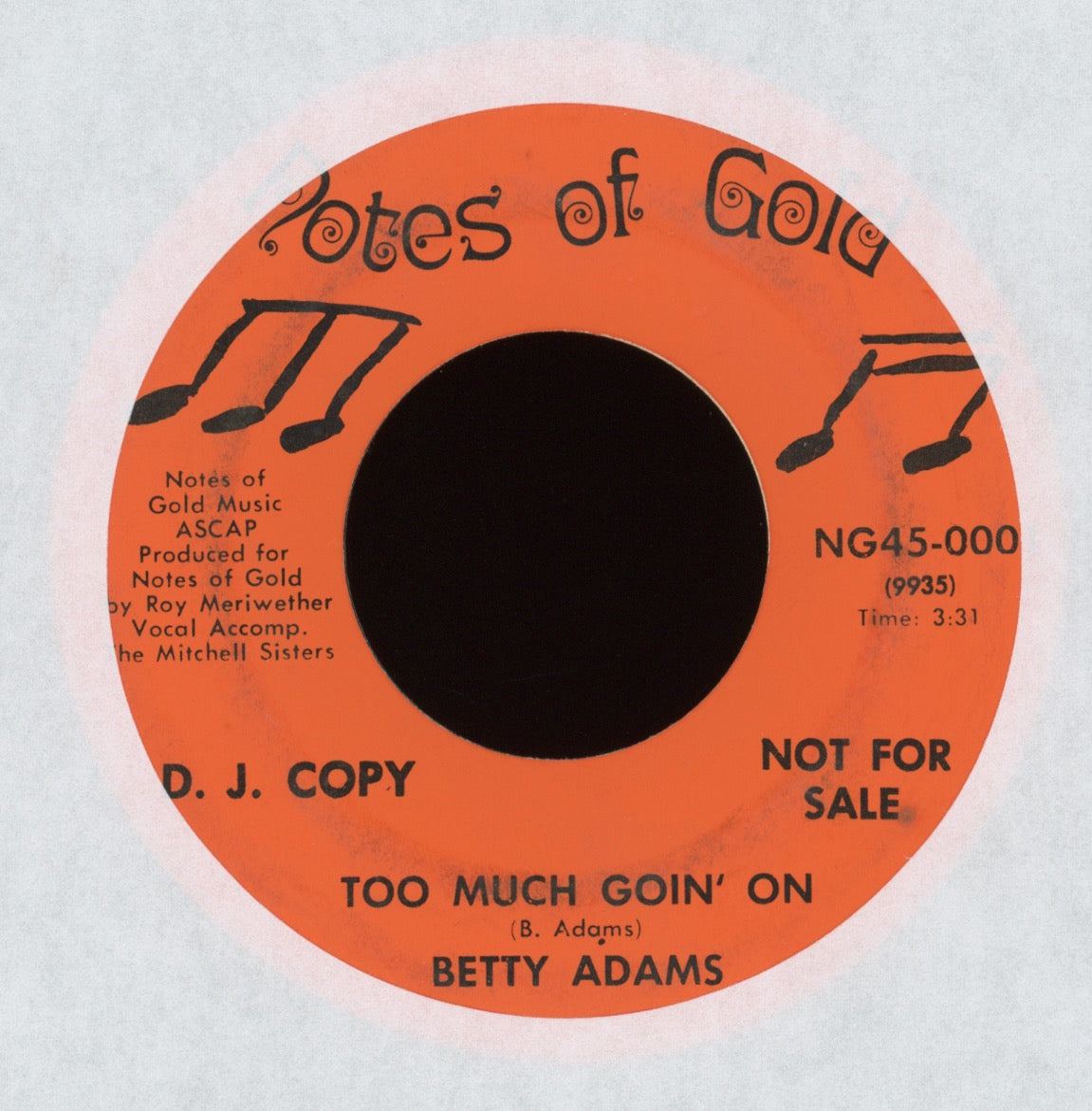 Betty Adams - Make It Real (Ride On) on Notes of Gold Promo Funk 45