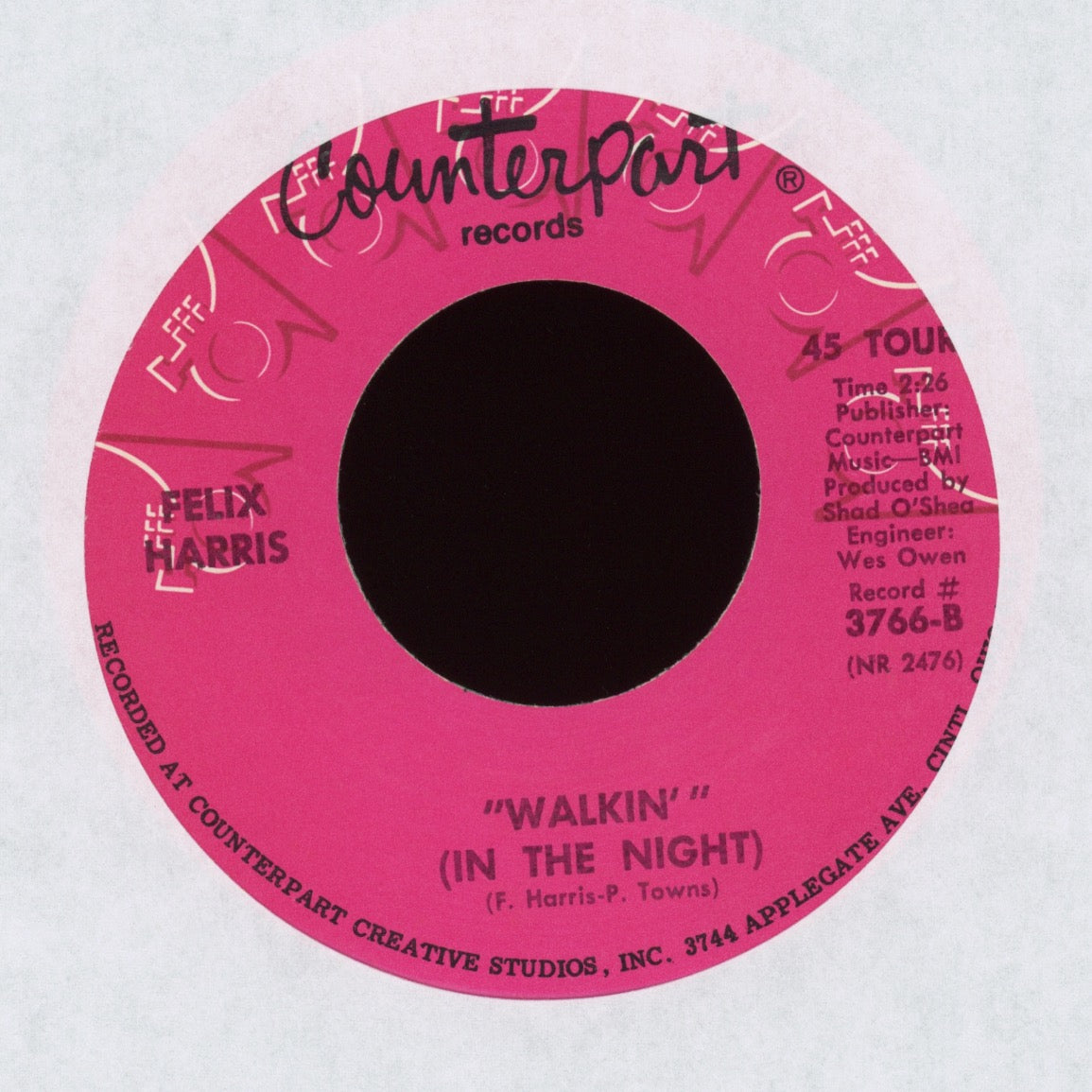 Felix Harris - Walkin' (In The Night) on Counterpart 70s Soul Funk 45