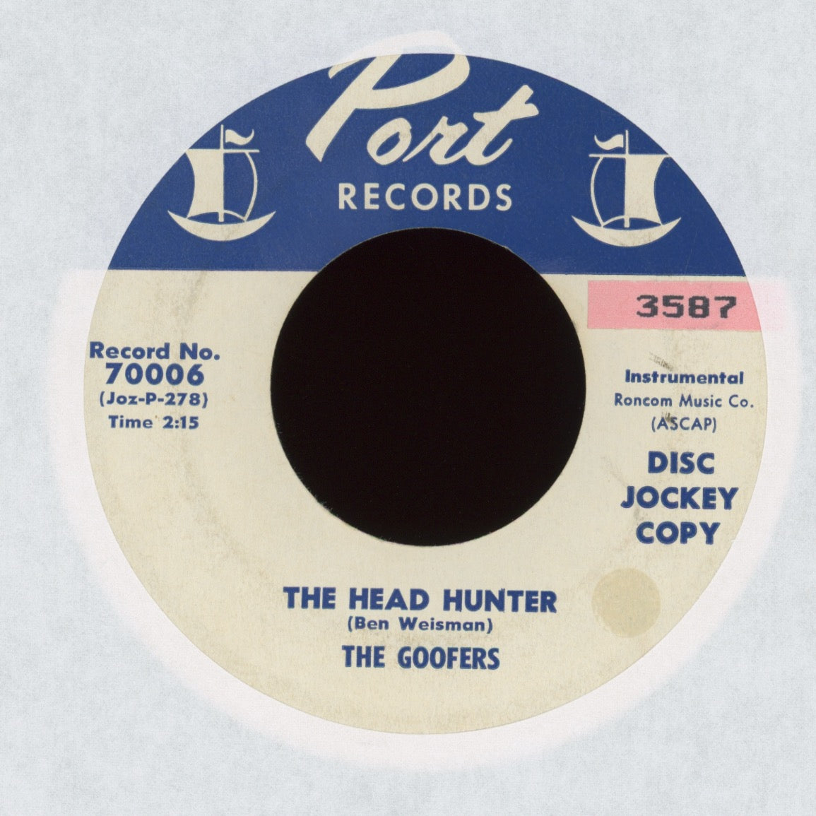 The Goofers - The Head Hunter on Port Promo R&B Exotica 45