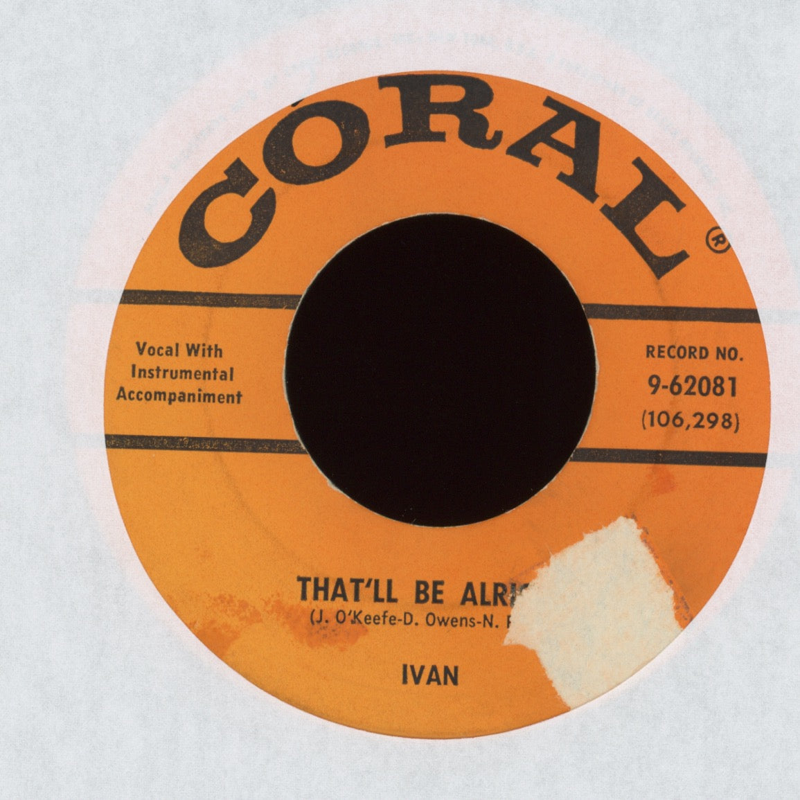 Ivan - Frankie Frankenstein / That'll Be Alright on Coral Halloween Horror Rockabilly 45