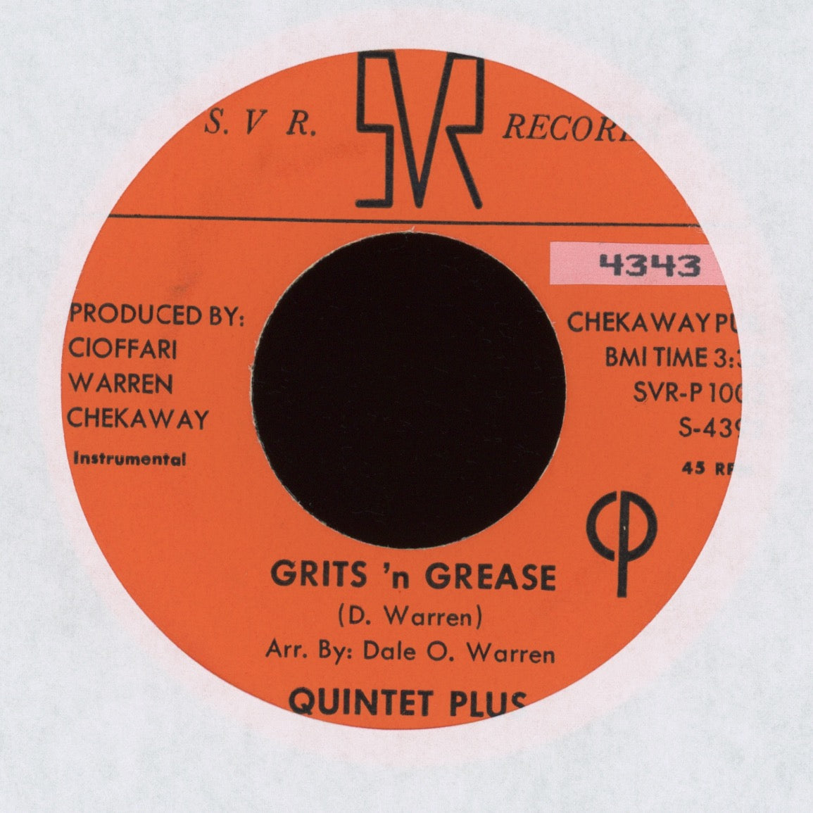 The Quintet Plus - Grits 'N Grease on SVR R&B Funk 45