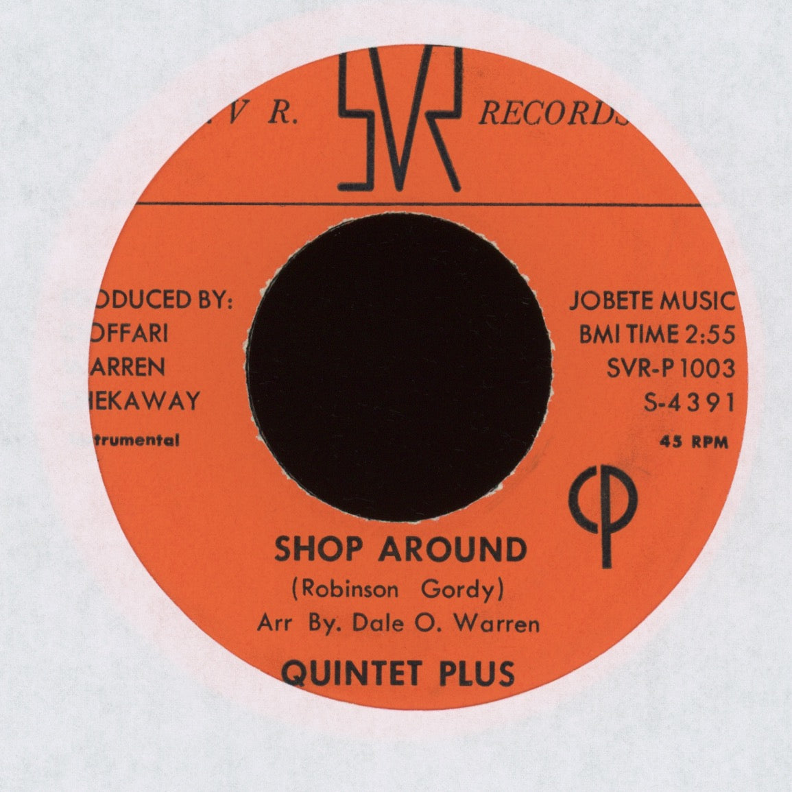 The Quintet Plus - Grits 'N Grease on SVR R&B Funk 45