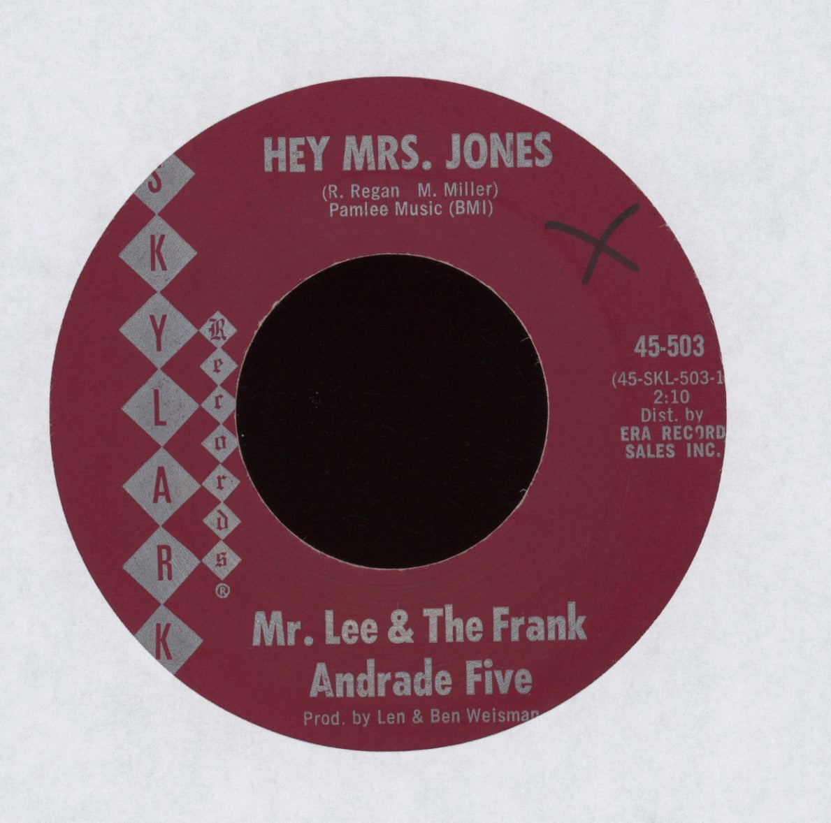 Mr. Lee & The Frank Andrade Five - Hey Mrs. Jones on Skylark R&B 45