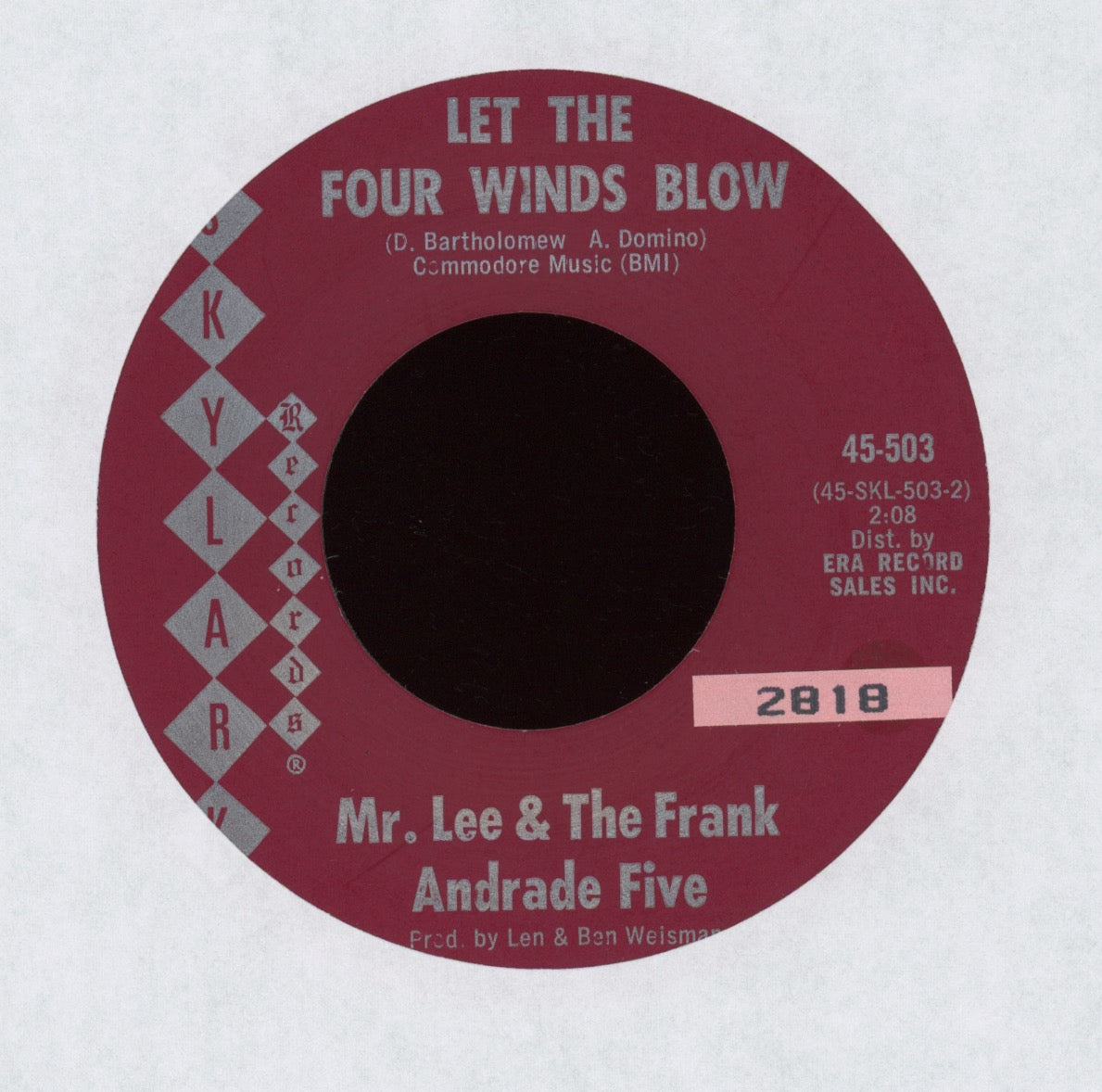 Mr. Lee & The Frank Andrade Five - Hey Mrs. Jones on Skylark R&B 45