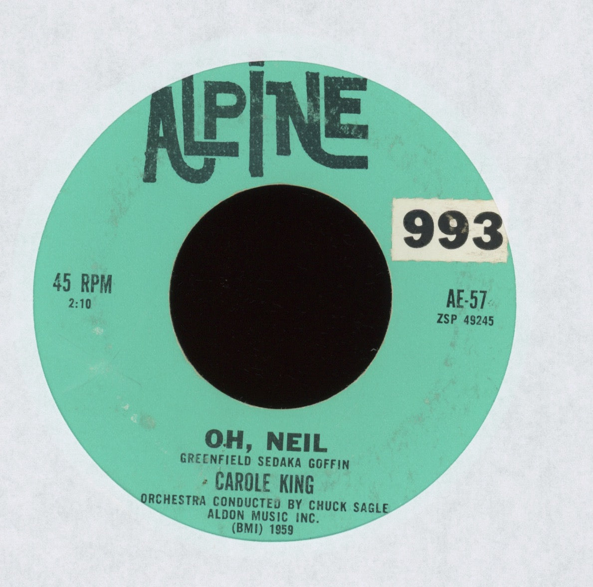 Carole King - Oh, Neil on Alpine Teen R&B Popcorn 45