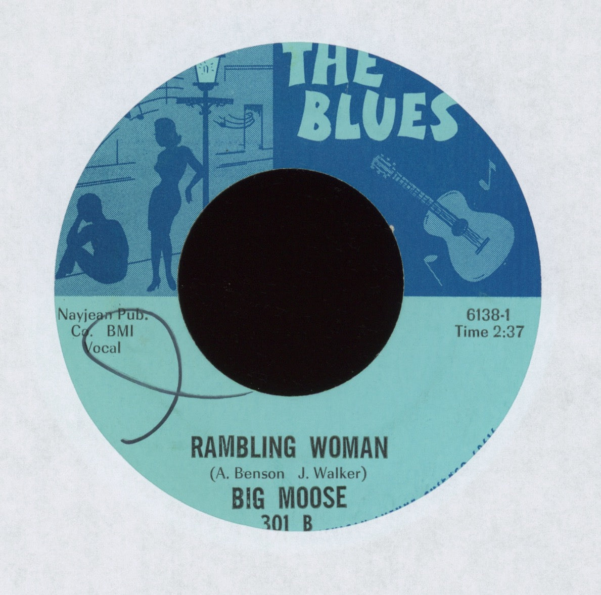 Big Moose - Puppy Howl Blues / Rambling Woman on The Blues R&B Blues Rocker 45