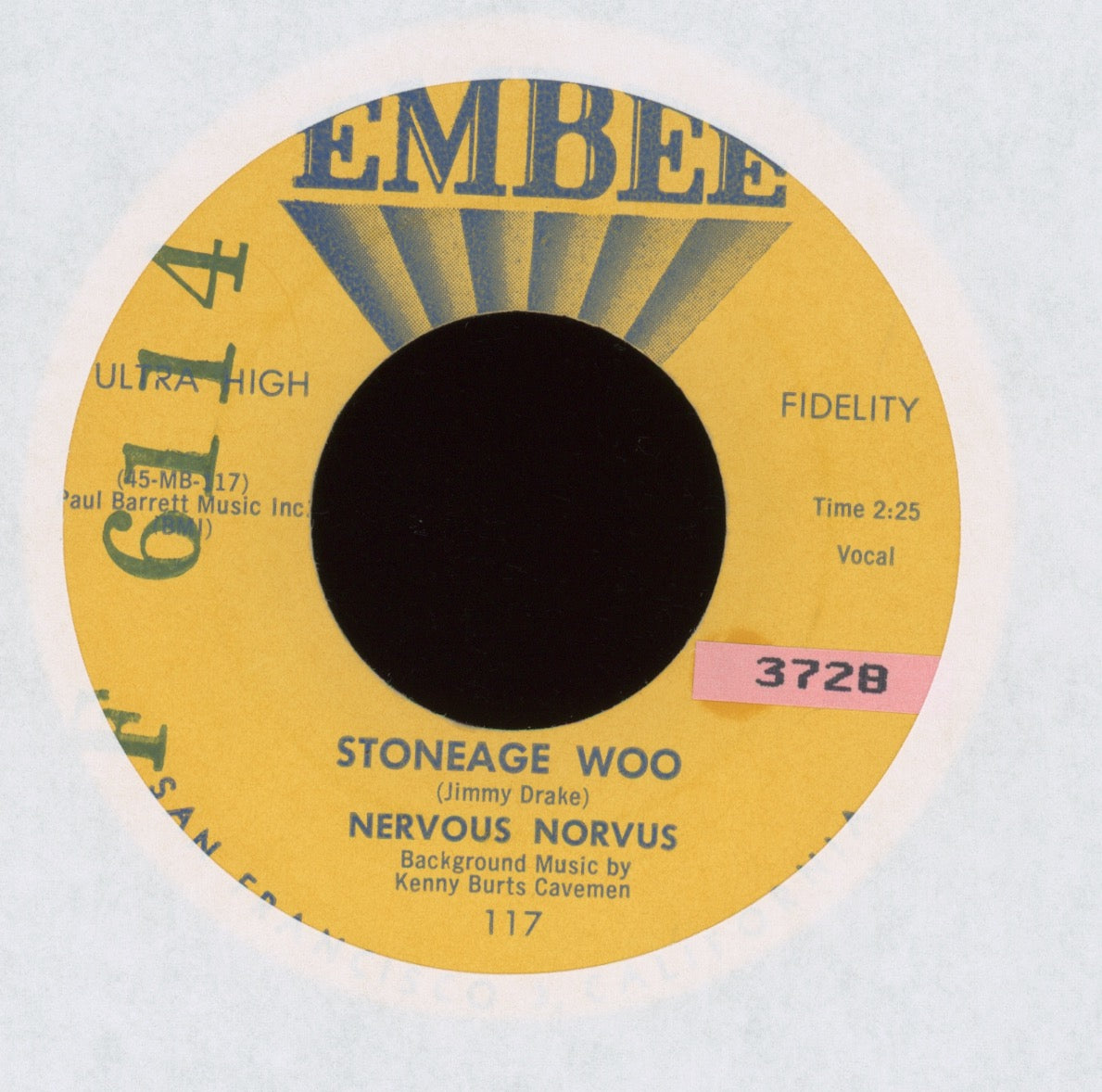 Nervous Norvus - Stoneage Woo on Embee Rockabilly Novelty 45