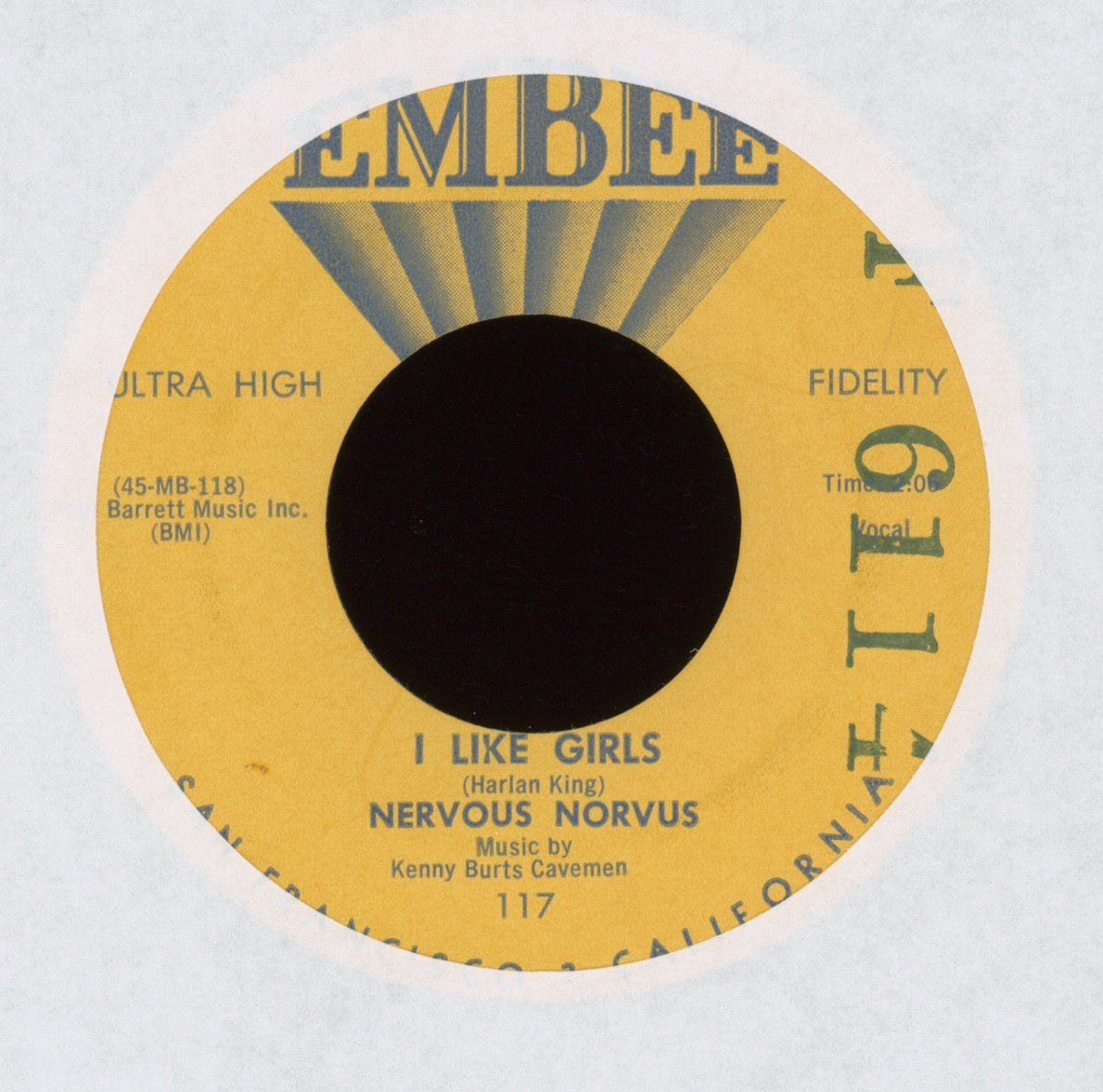 Nervous Norvus - Stoneage Woo on Embee Rockabilly Novelty 45