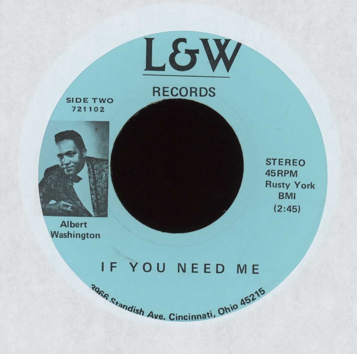 Albert Washington - If You Need Me on L&W Blues Funk 45