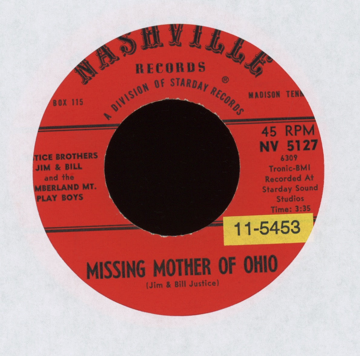The Justice Brothers - Visions of Heaven on Nashville Bluegrass 45
