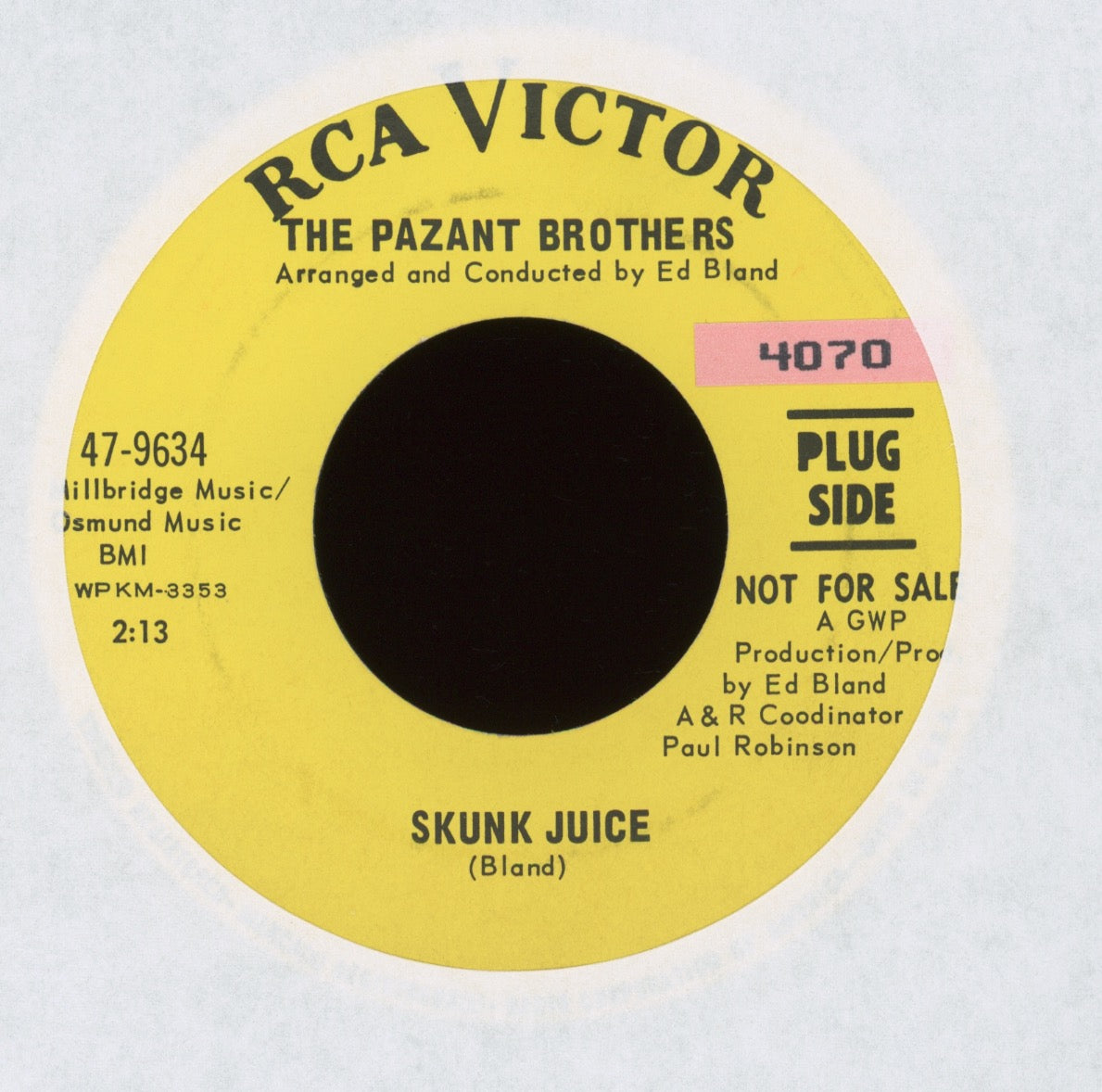 The Pazant Brothers - Skunk Juice on RCA Promo Funk 45