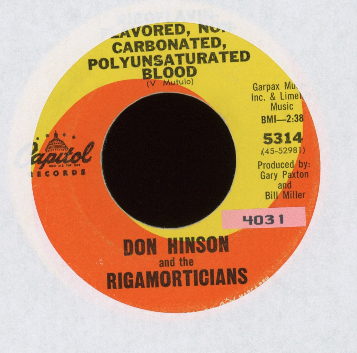 Don Hinson And The Rigamorticians - Monster Jerk on Capitol Halloween Horror 45