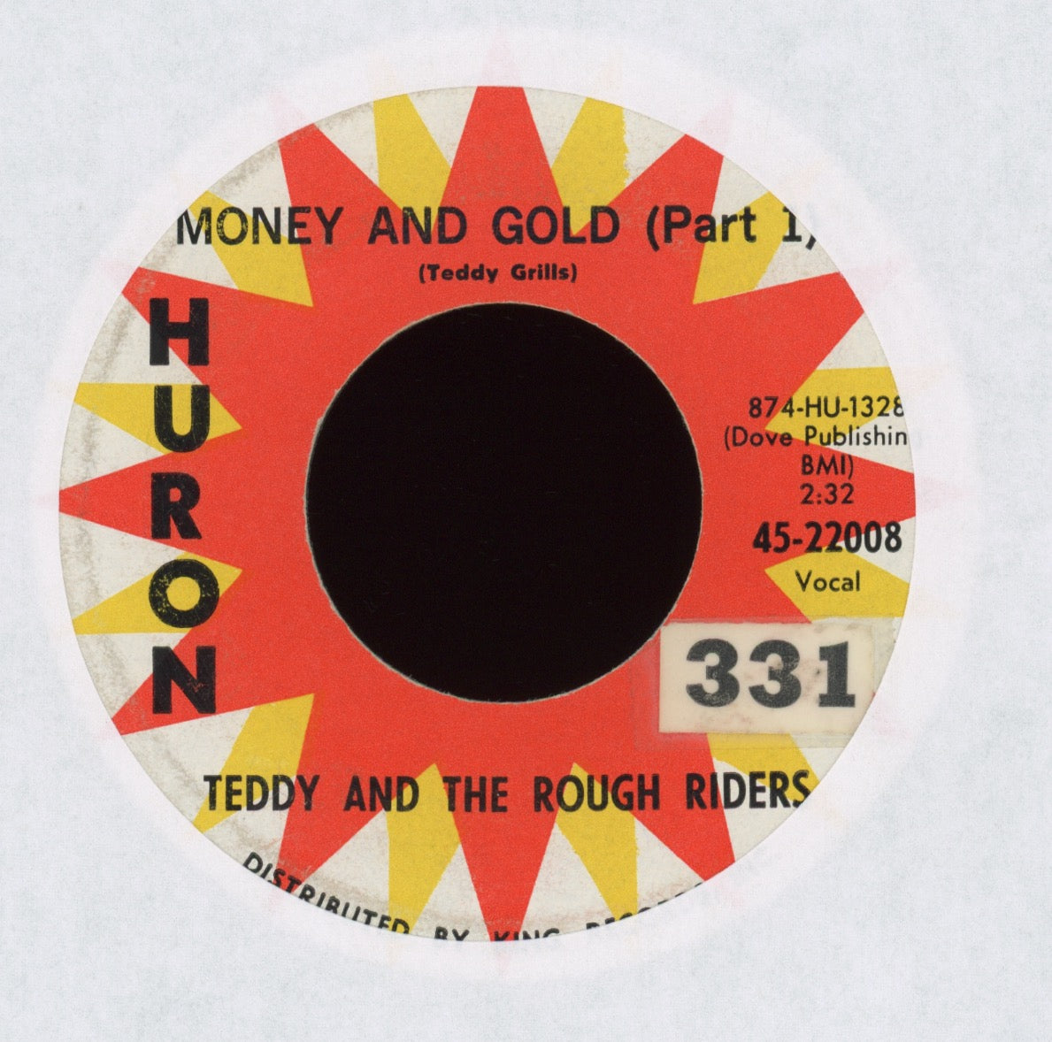 Teddy And The Rough Riders - Money And Gold on Huron Rockabilly 45
