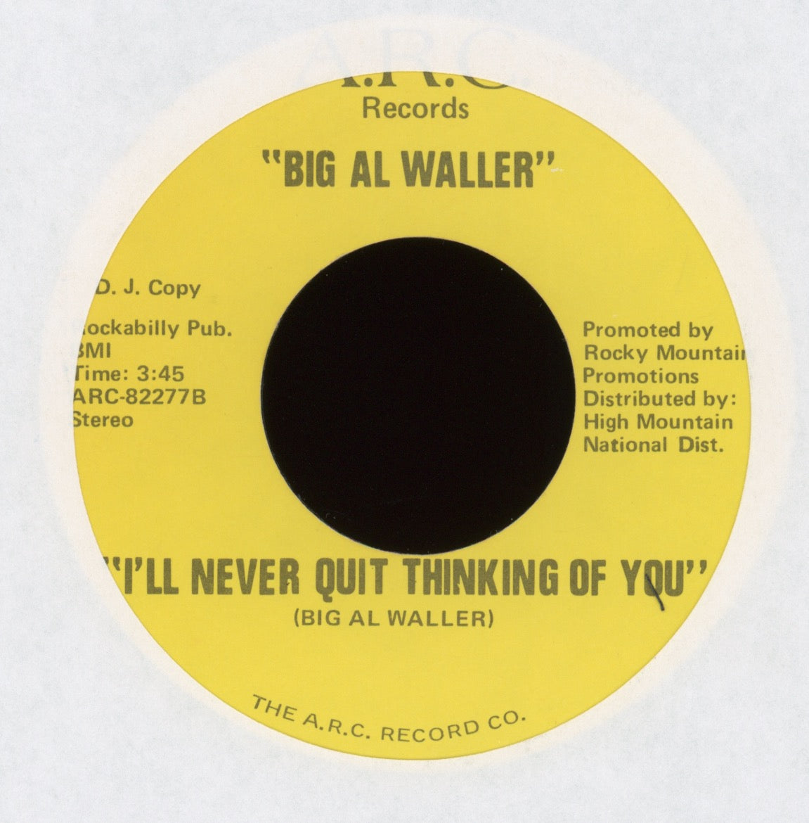 Big Al Waller - I'll Drink My Wine on A.R.C. Promo Country Boozer 45