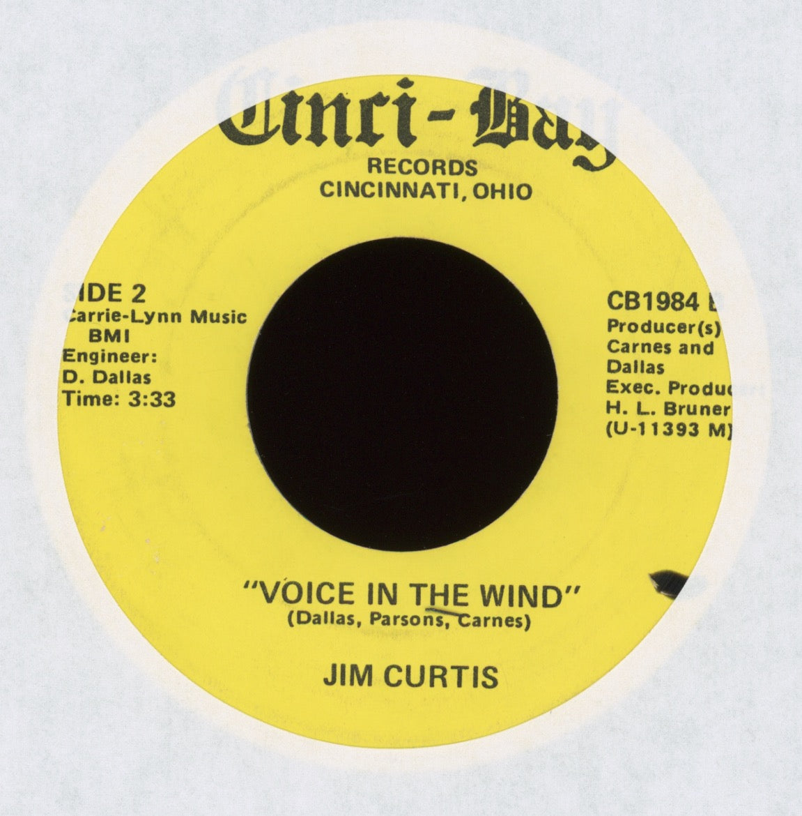 Jim Curtis - Voice in the Wind on Cinci-Bay Modern Soul 45 Vocoder