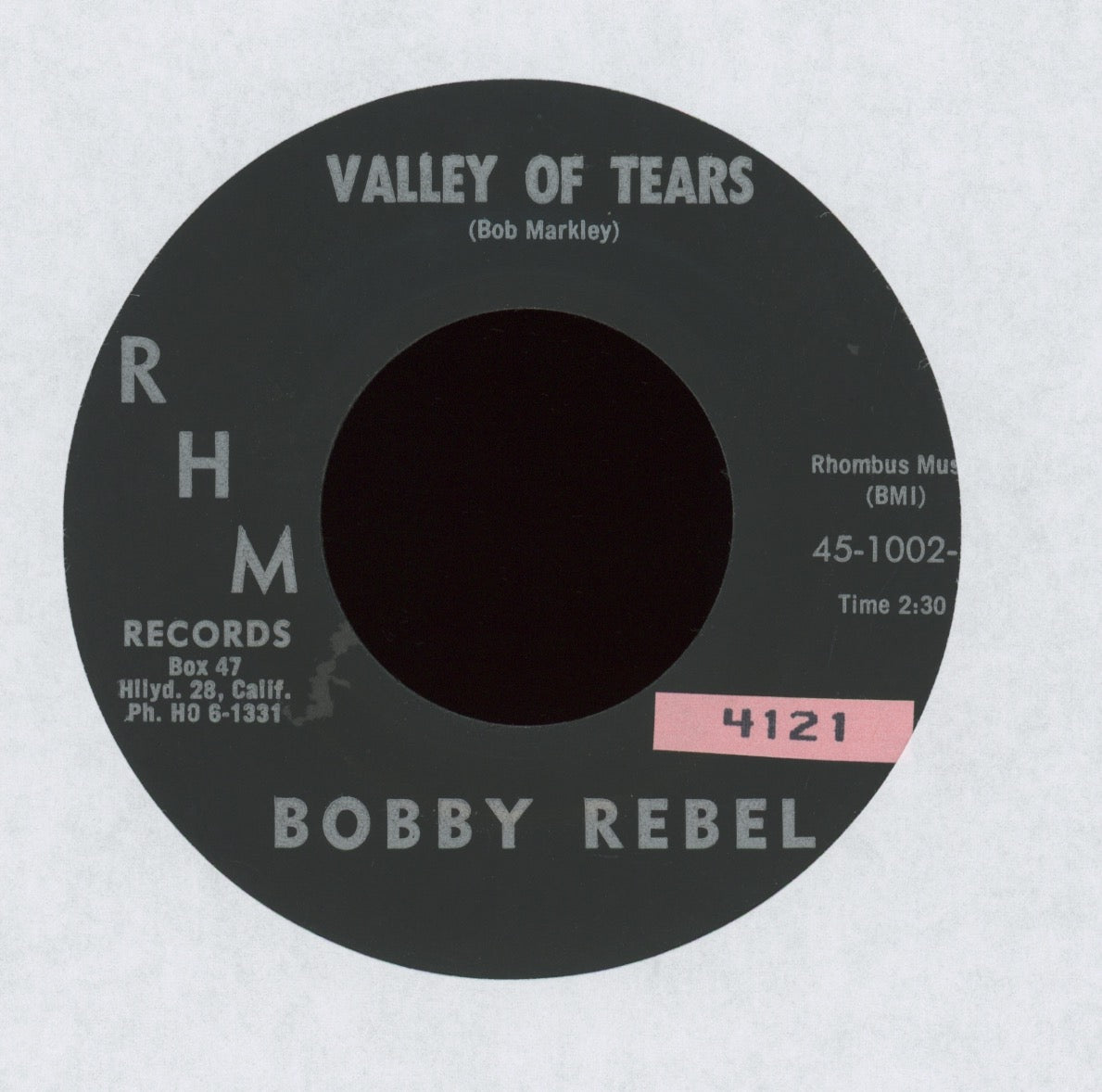 Bobby Rebel - Valley Of Tears on RHM Rockabilly Popcorn 45