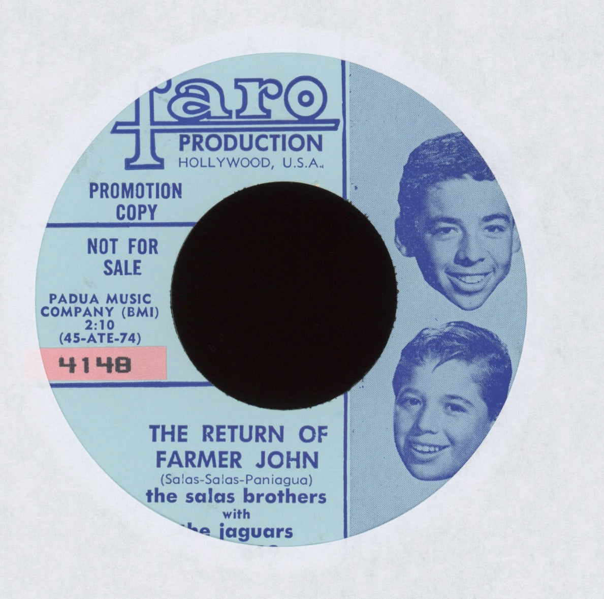 The Salas Bros. - The Return Of Farmer John on Faro Promo Teen R&B Garage 45