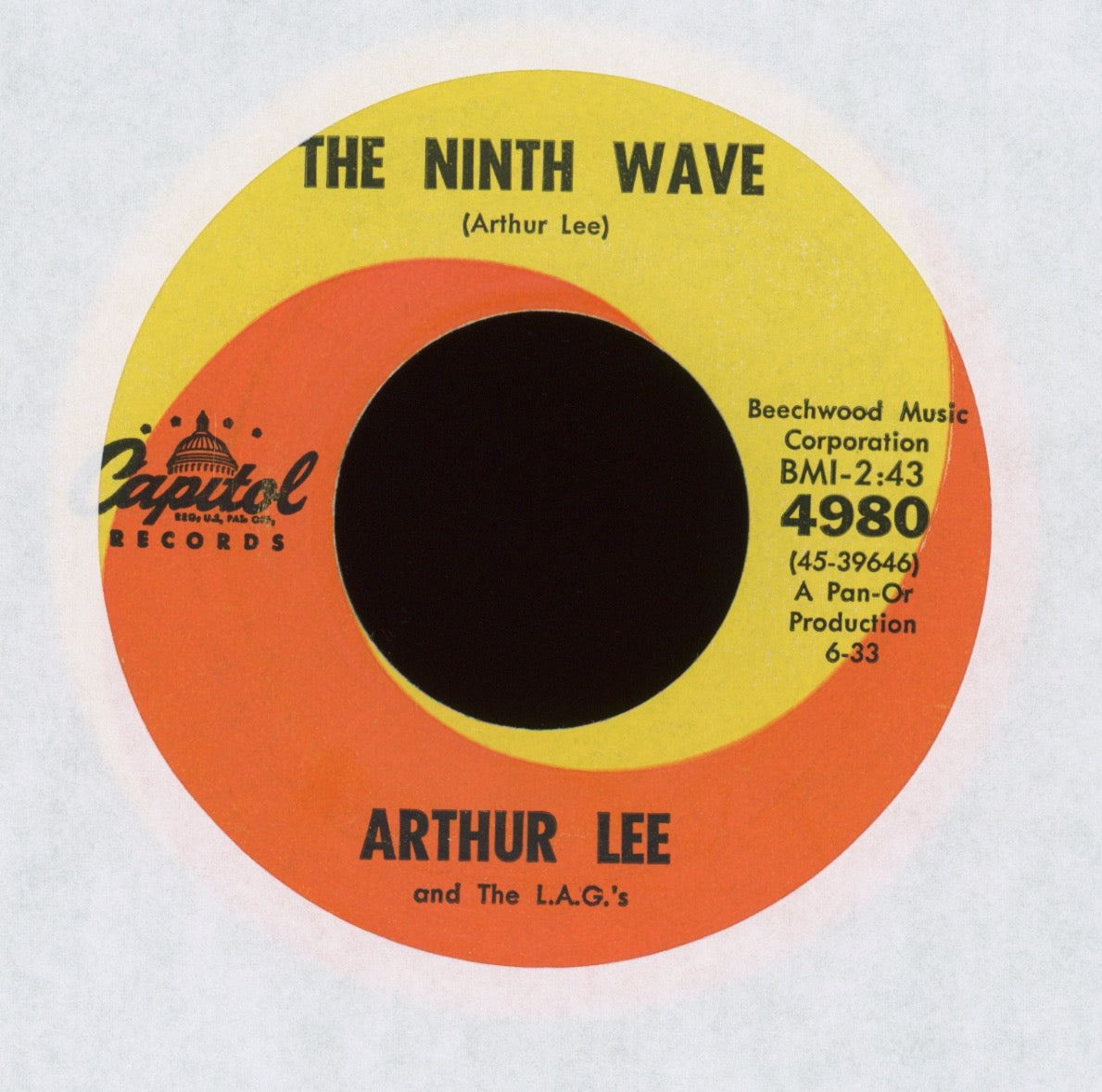 Arthur Lee & The L.A.G.'s - The Ninth Wave / Rumble-Still-Skins on Capitol Mod Surf 45