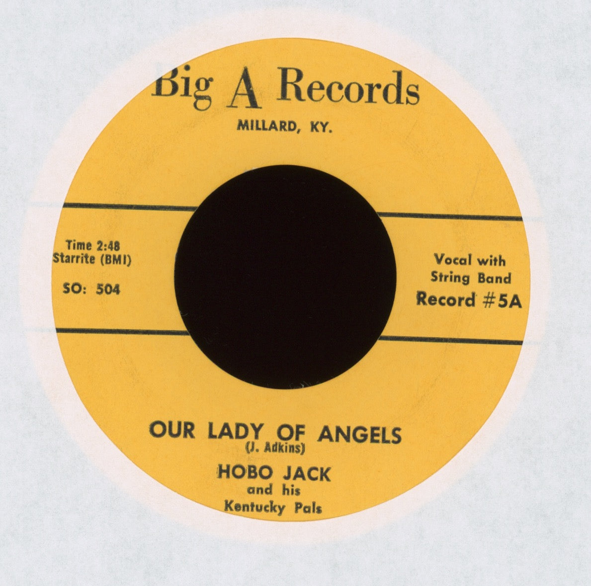Hobo Jack And His Kentucky Pals - Another Night on Big A Hillbilly Bop 45