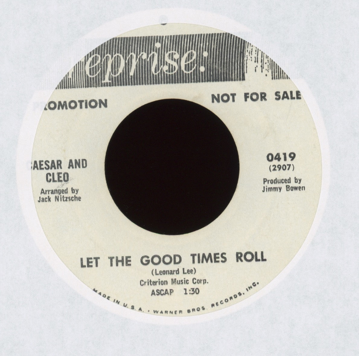 Caesar & Cleo - Love Is Strange on Reprise Promo Pop Rock 45