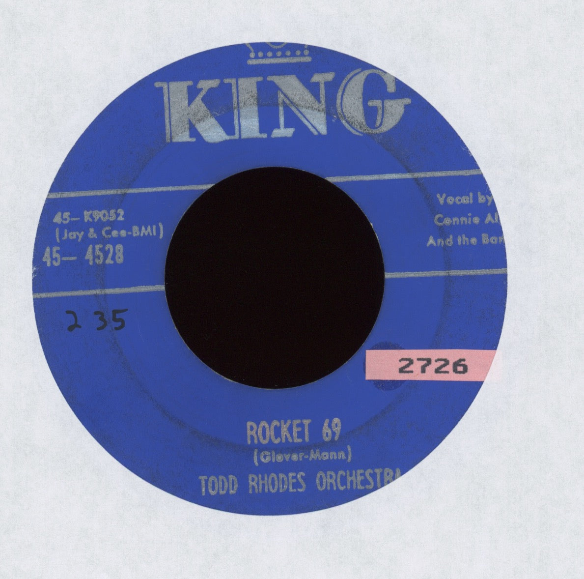 The Todd Rhodes Orchestra - Rocket 69 on King Jump Blues 45