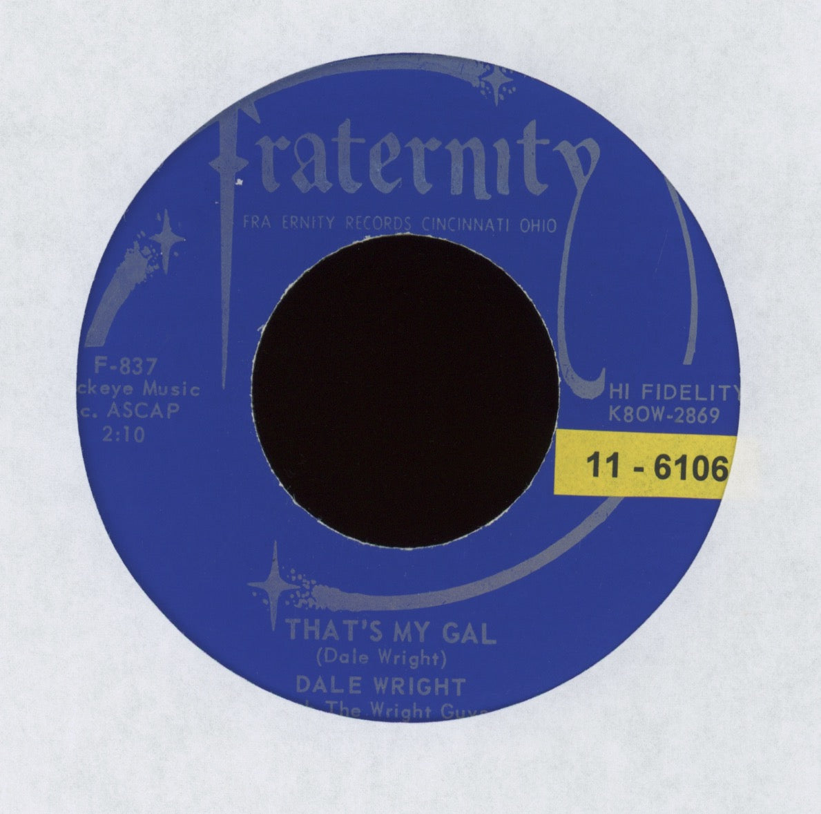 Dale Wright - That's Show Biz on Fraternity Rockabilly 45