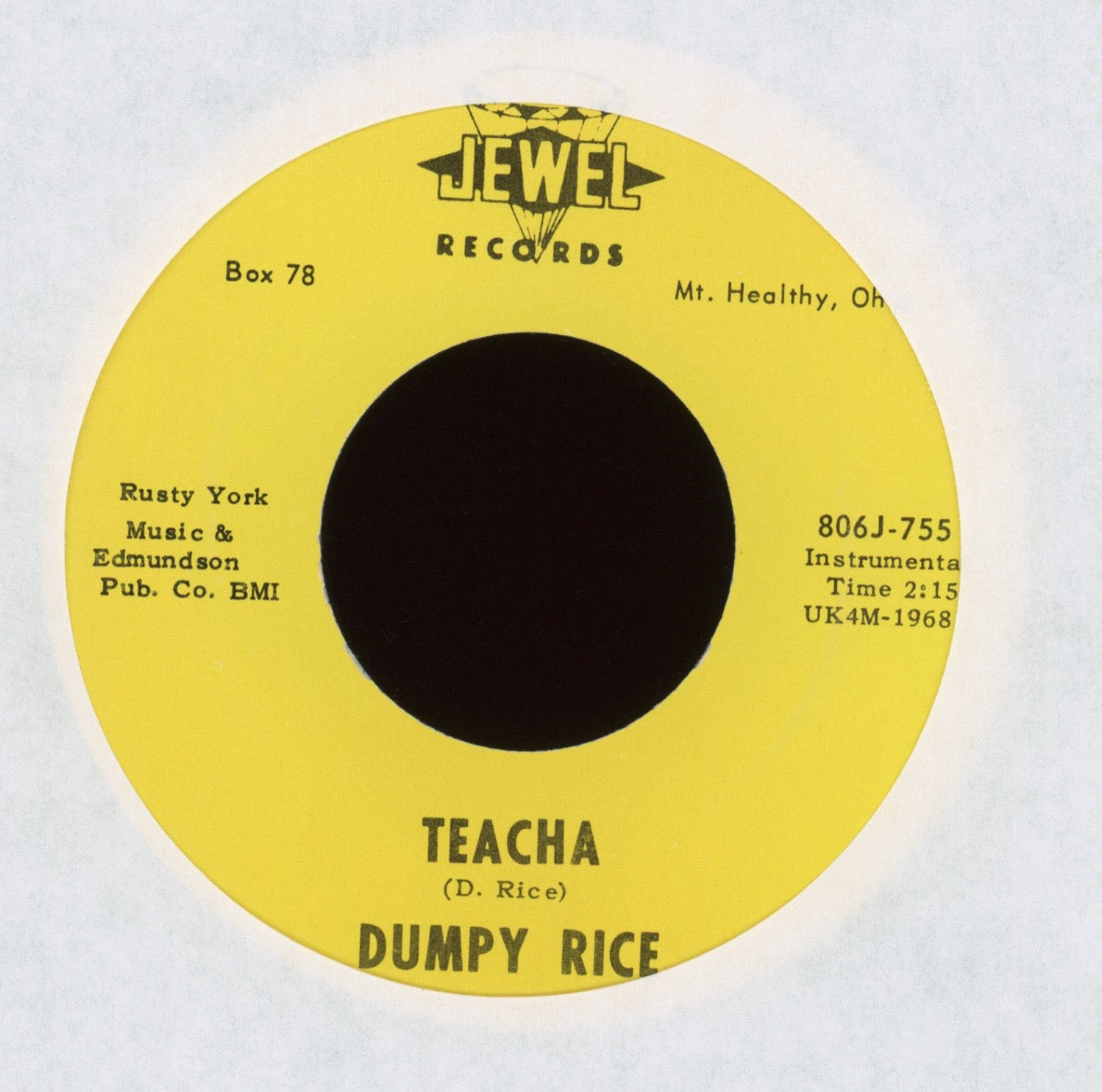 Denzil Dumpy Rice - Teacha on Jewel Jazz Funk 45