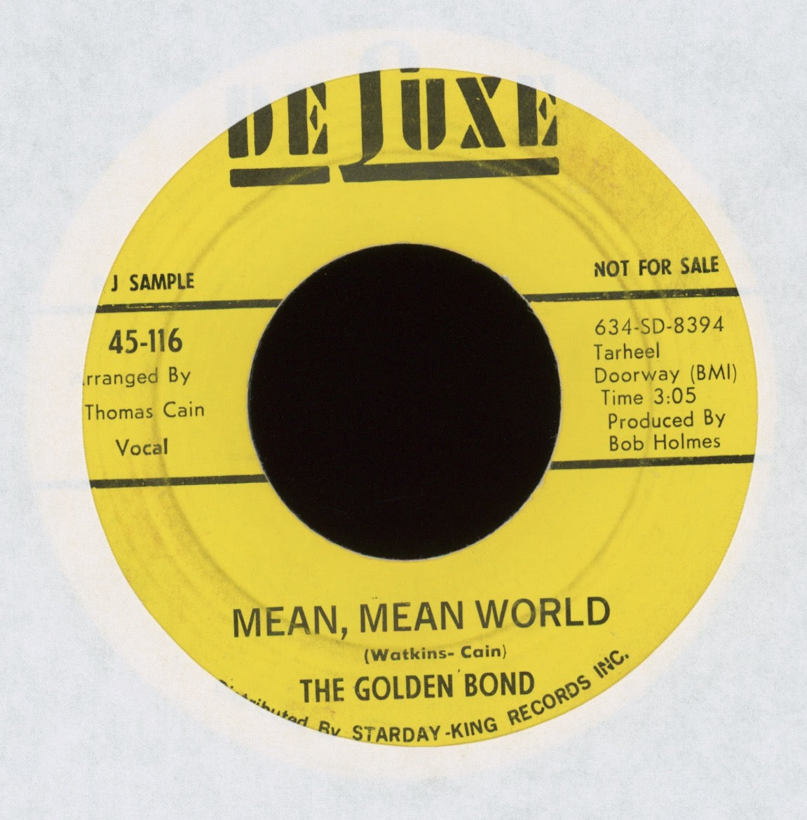 The Golden Bond - I Know (It's All Over) on DeLuxe Promo Sweet Soul 45