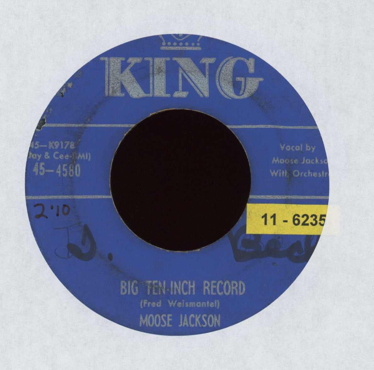 Bull Moose Jackson - Big Ten-Inch Record on King R&B 45
