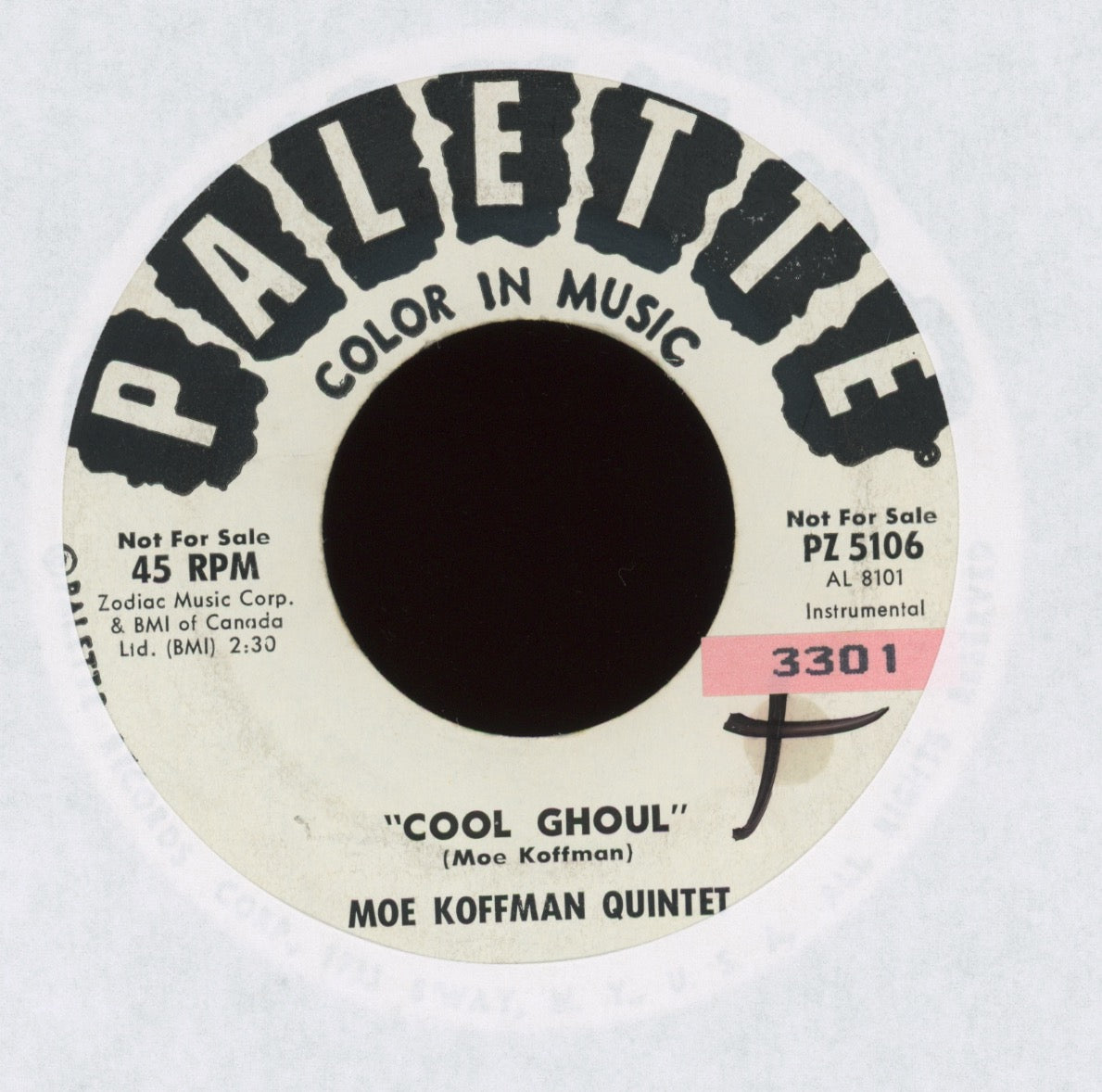 Moe Koffman Quintet - Cool Ghoul on Palette Promo R&B Mod Halloween 45