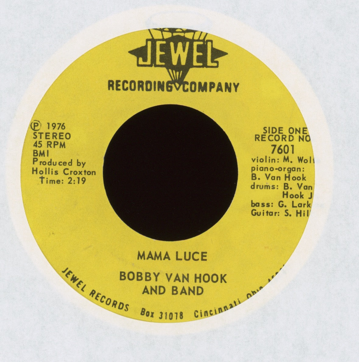 Bobby Van Hook And Band - Truck Driver Stomp on Jewel Rockabilly 45