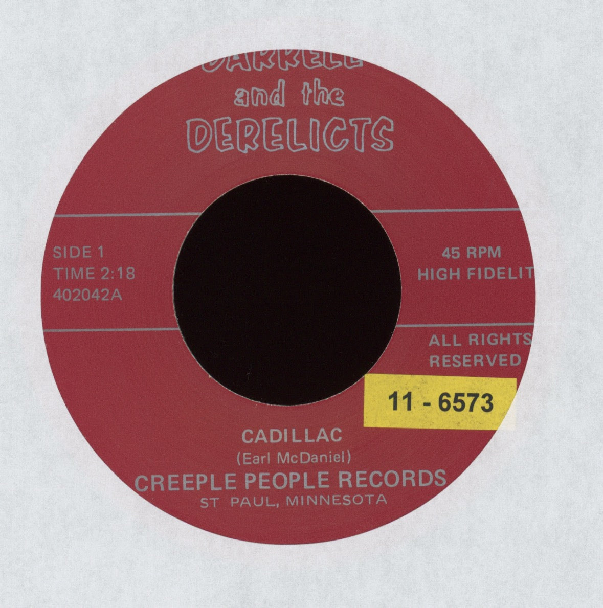 Darrell & The Derelicts - Cadillac on Creeple People Punk 7" With Picture Sleeve