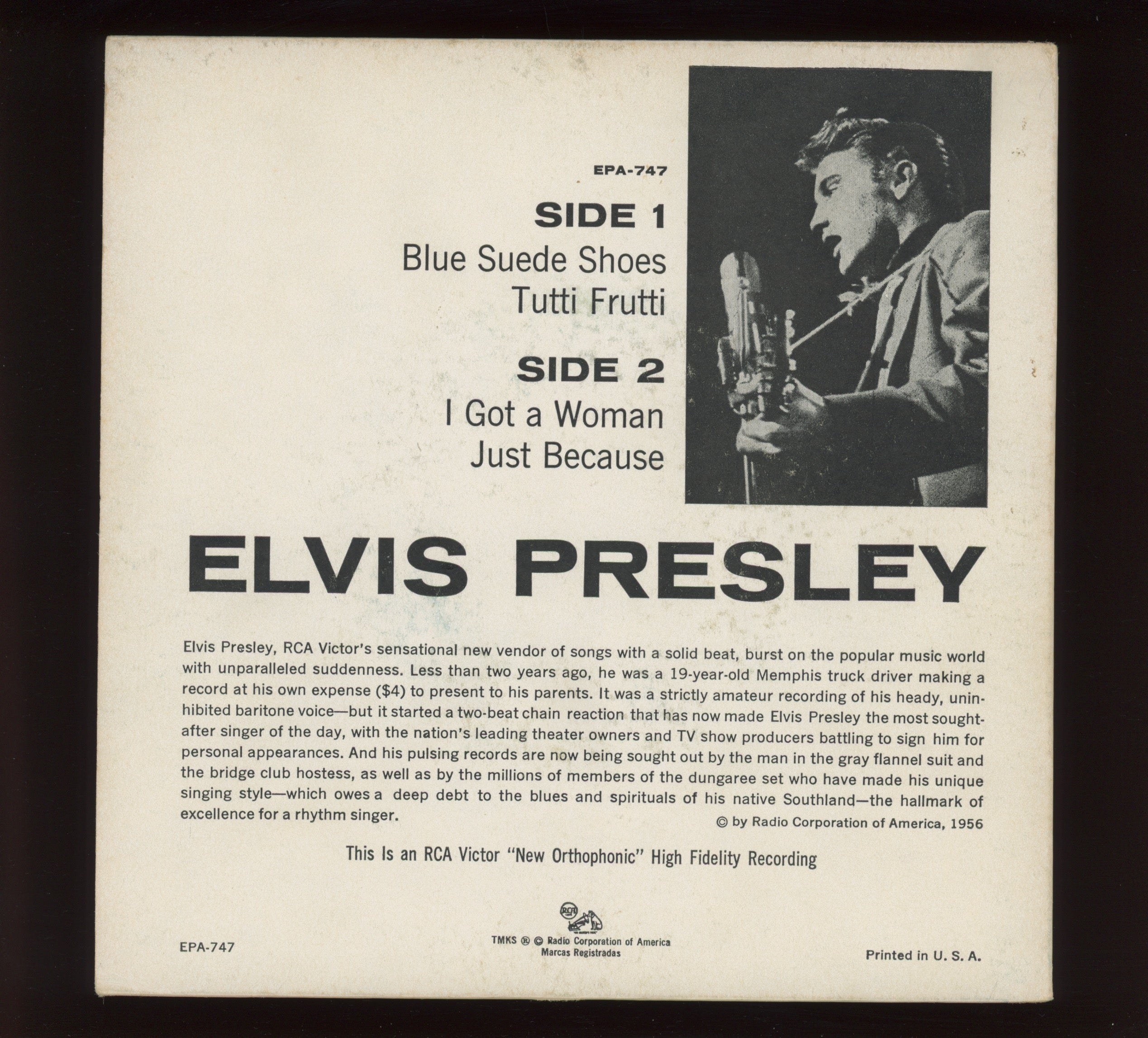 Elvis Presley - Elvis Presley on RCA EPA-747 EP 45