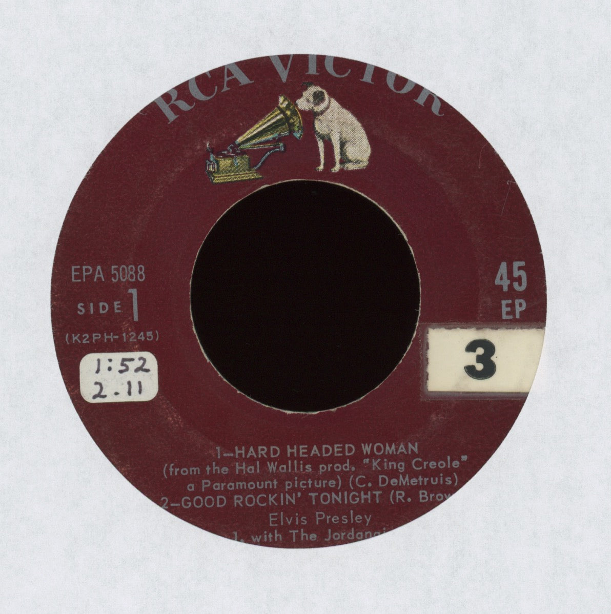 Elvis Presley - A Touch Of Gold Volume I on RCA EPA-5088 Maroon Label EP 45 With Cover