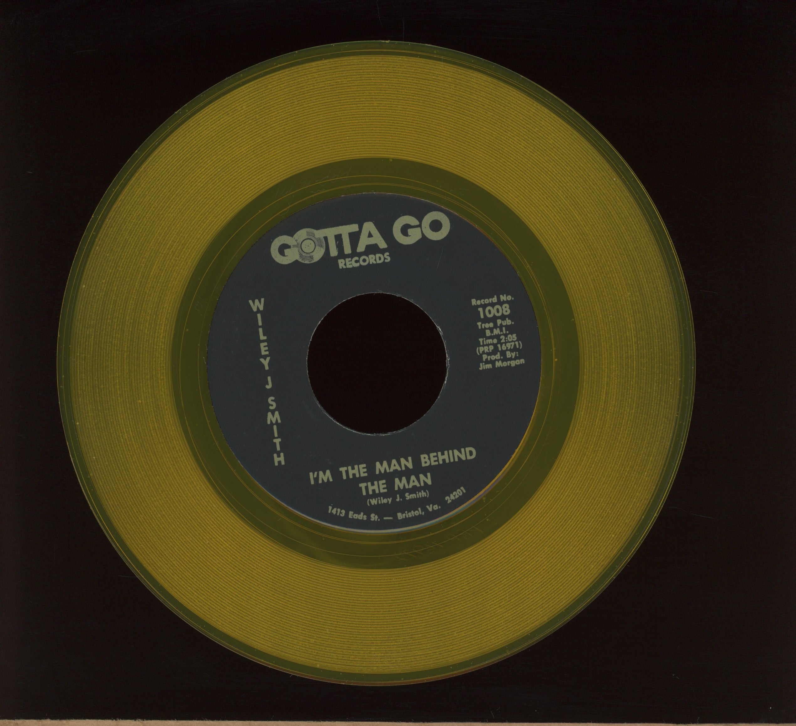 Wiley J. Smith - Hot Rod Molly on Gotta Go Yellow Vinyl Country Bop 45