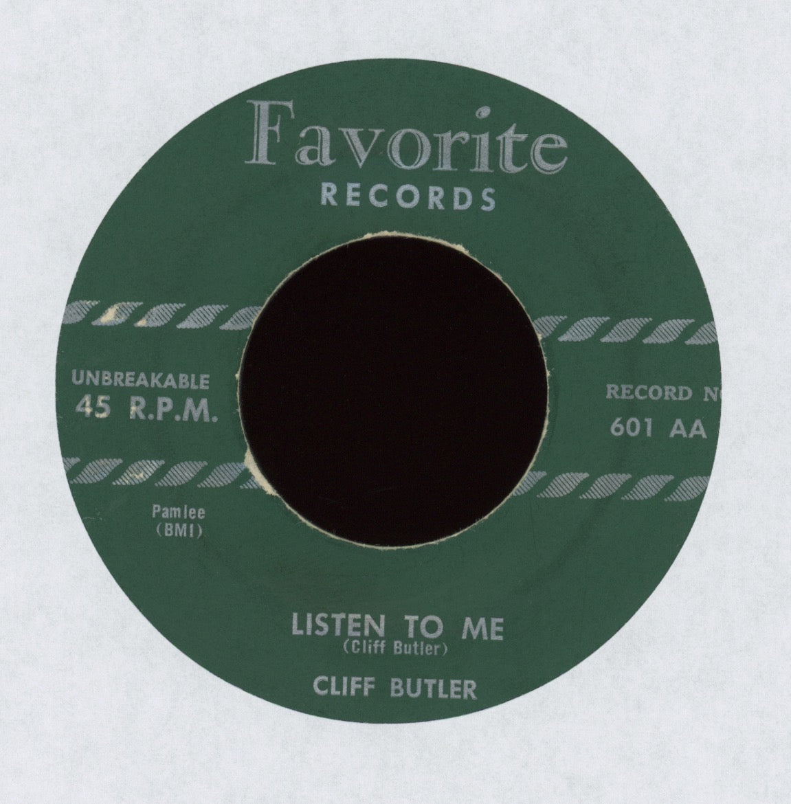 Cliff Butler - Listen To Me on Favorite R&B Rocker 45