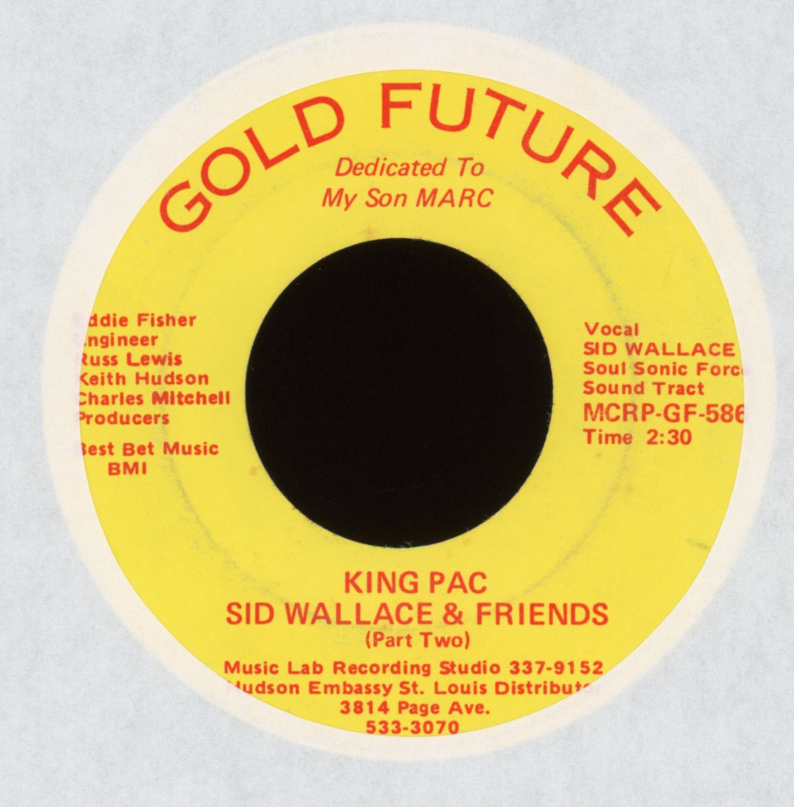 Sid Sidney & Friends - King Pac on Gold Future Electro Rap 45