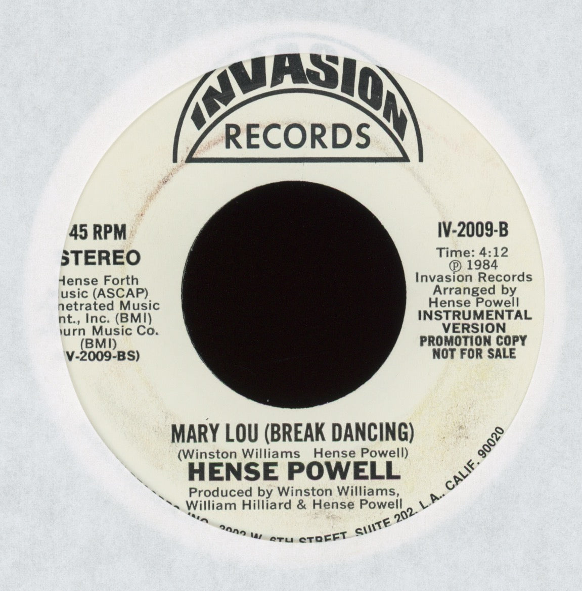 Hense Powell - Mary Lou (Break Dancing) on Invasion Promo Rap 45