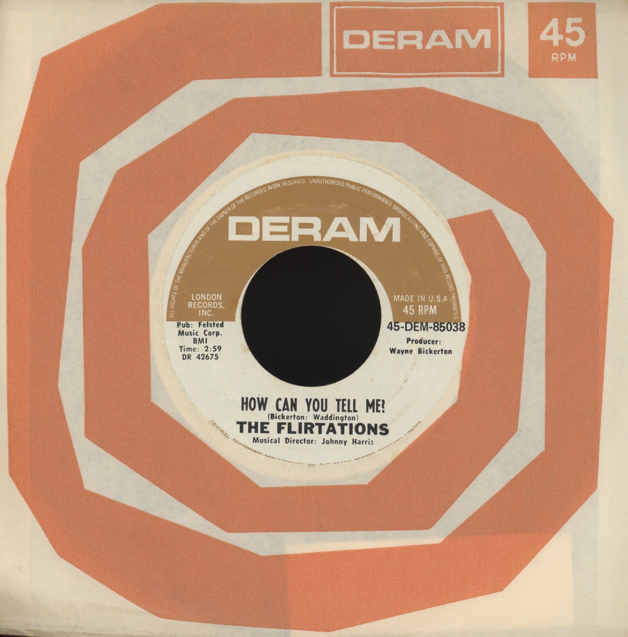 The Flirtations - Nothing But A Heartache on Deram Northern Soul 45
