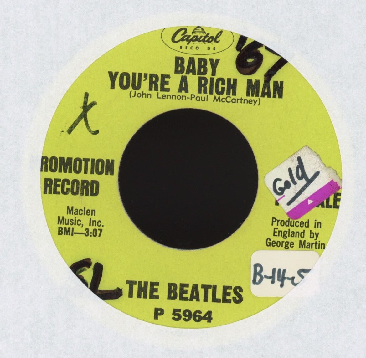 The Beatles - All You Need Is Love on Capitol Promo 45