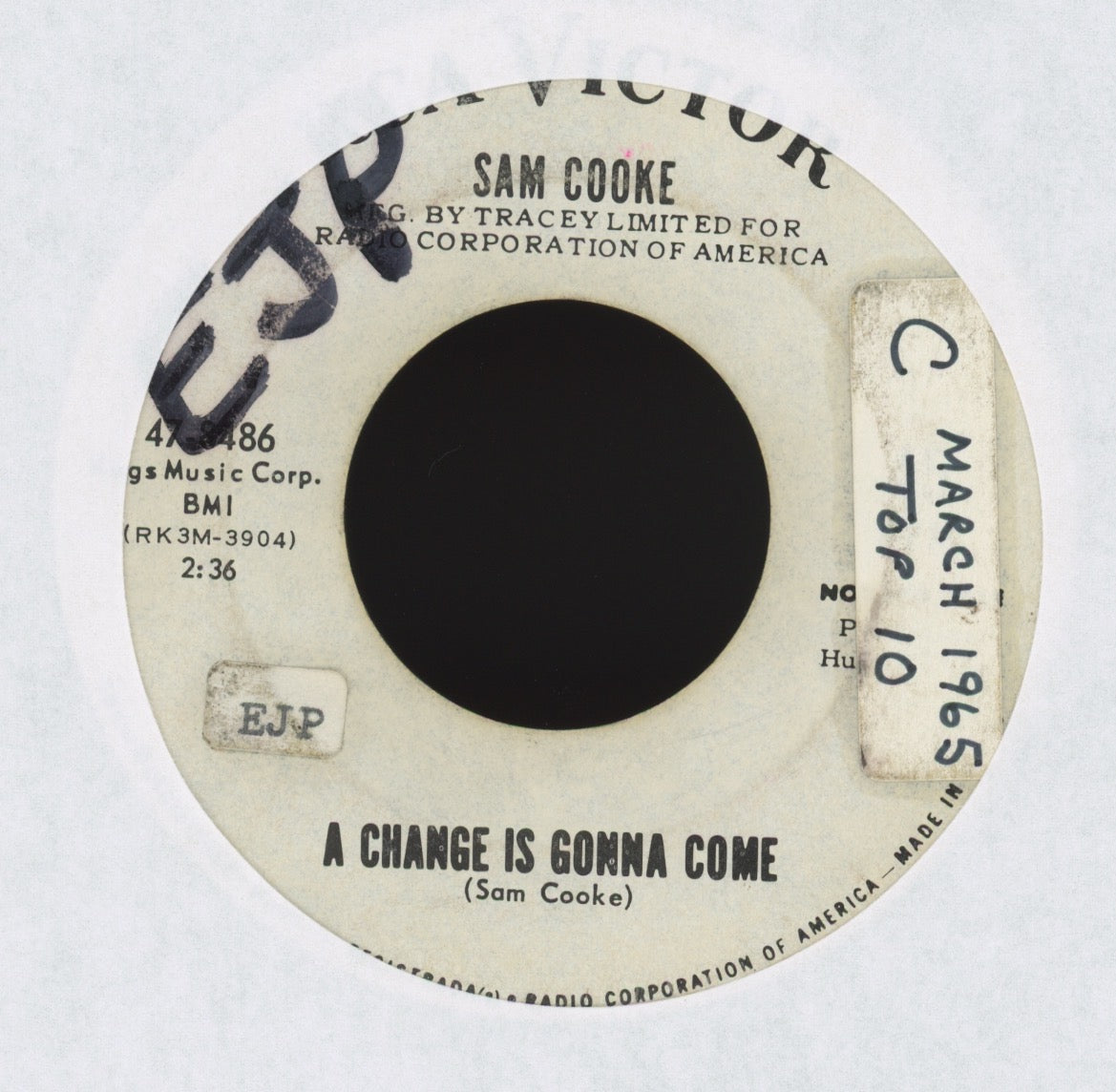Sam Cooke - Shake / A Change Is Gonna Come on RCA Promo Soul 45