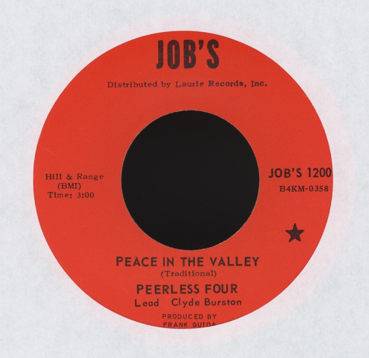 Peerless Four - Peace In The Valley on Job's Gospel Soul 45