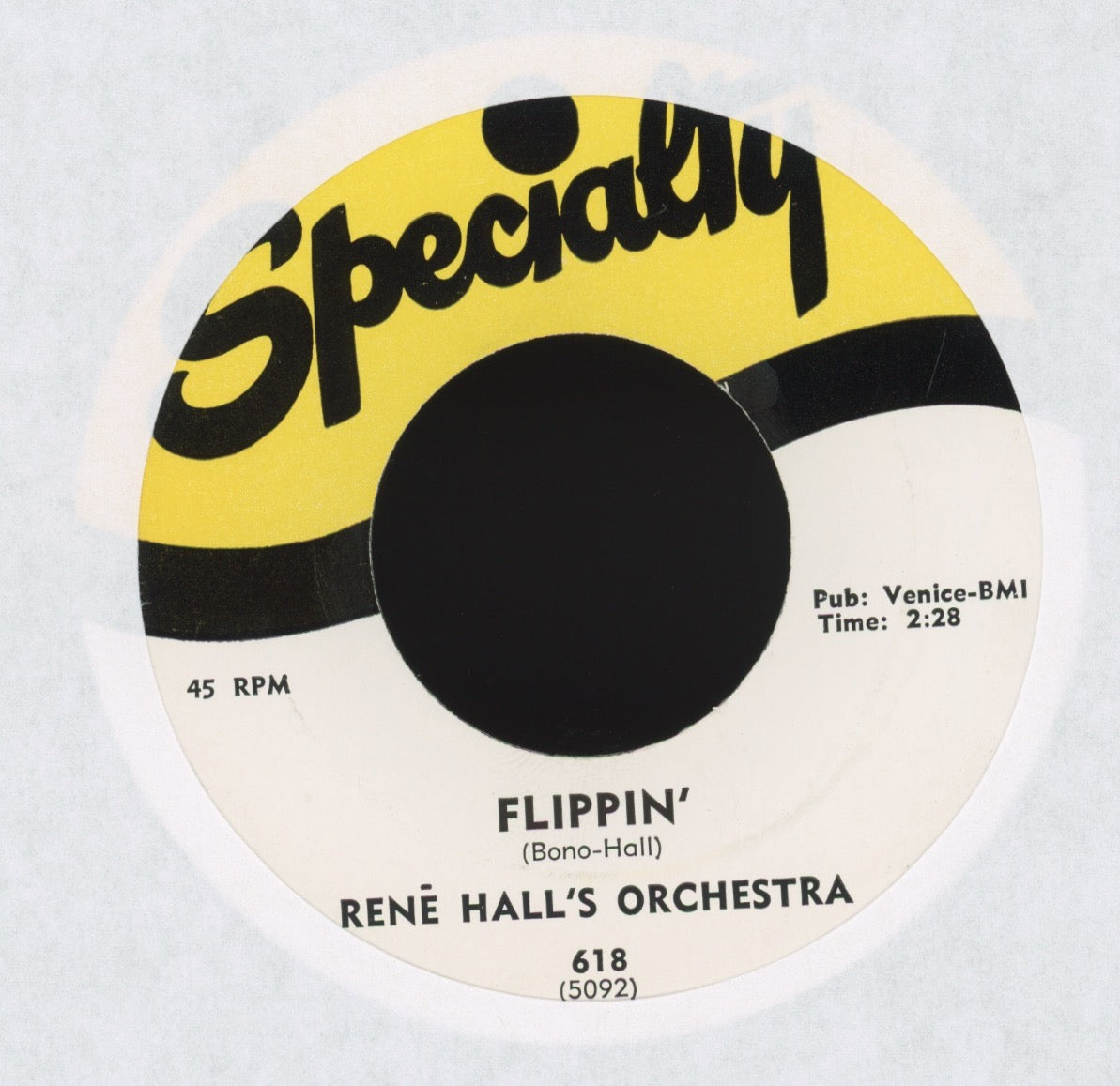 René Hall's Orchestra - Twitchy on Specialty R&B 45