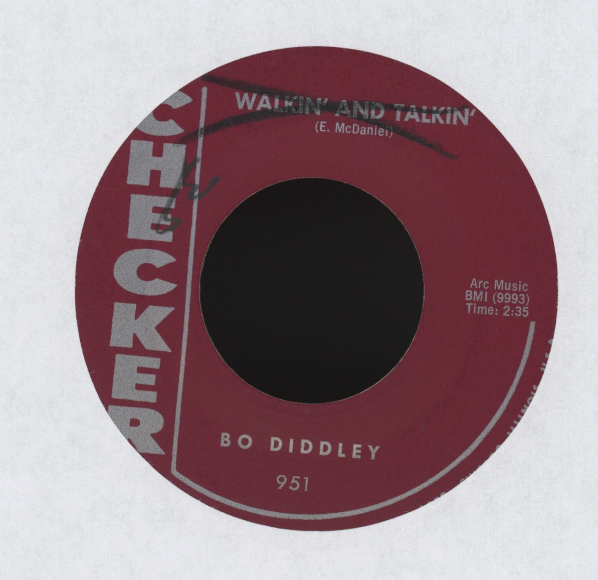 Bo Diddley - Walkin' And Talkin' / Crawdad on Checker R&B 45